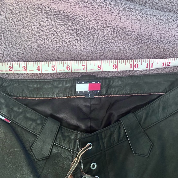 NWOT Y2K vintage leather lace up pants. Tommy Hilfiger. - Picture 11 of 13